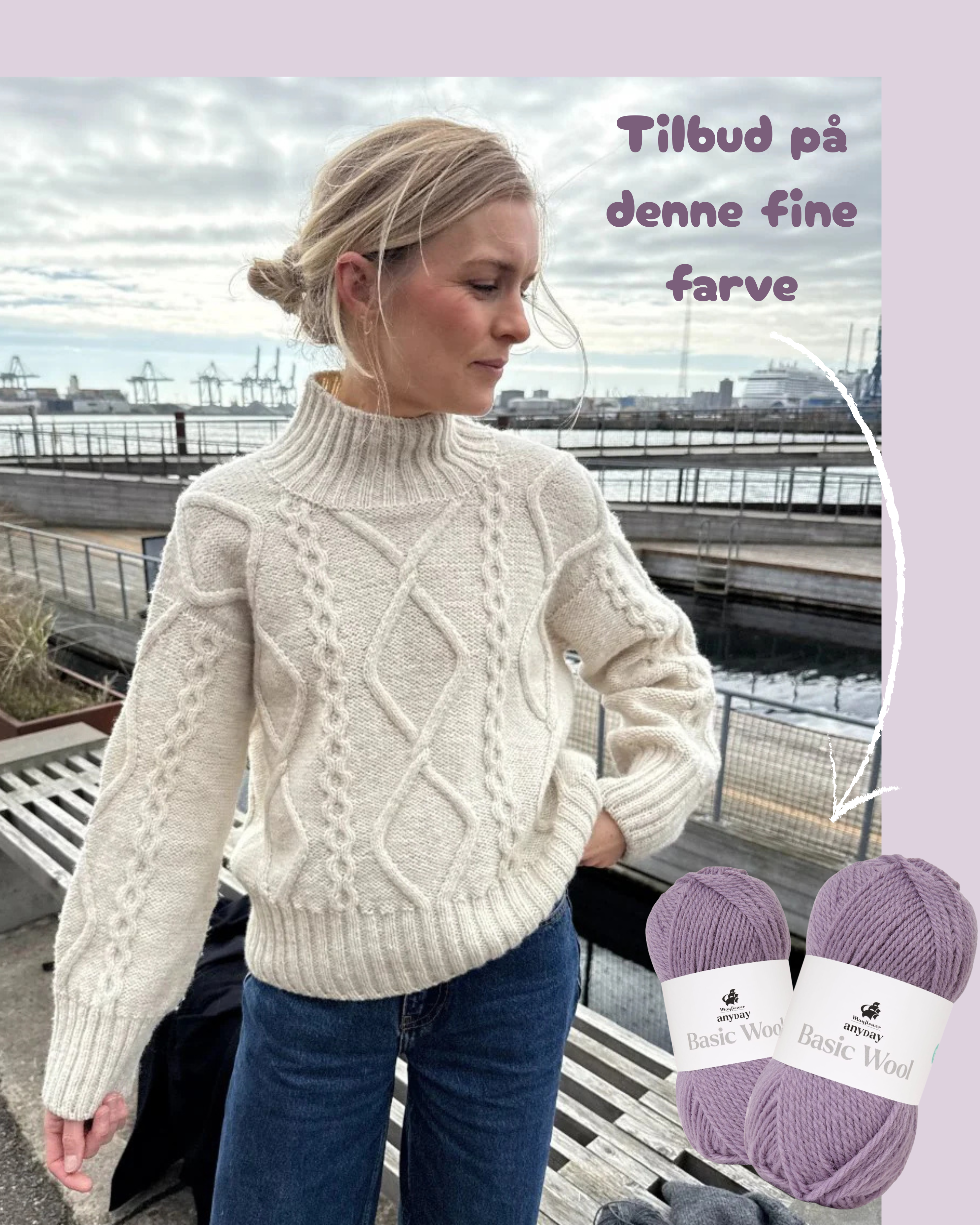 Saga sweater strikkekit (Lilla 💜)