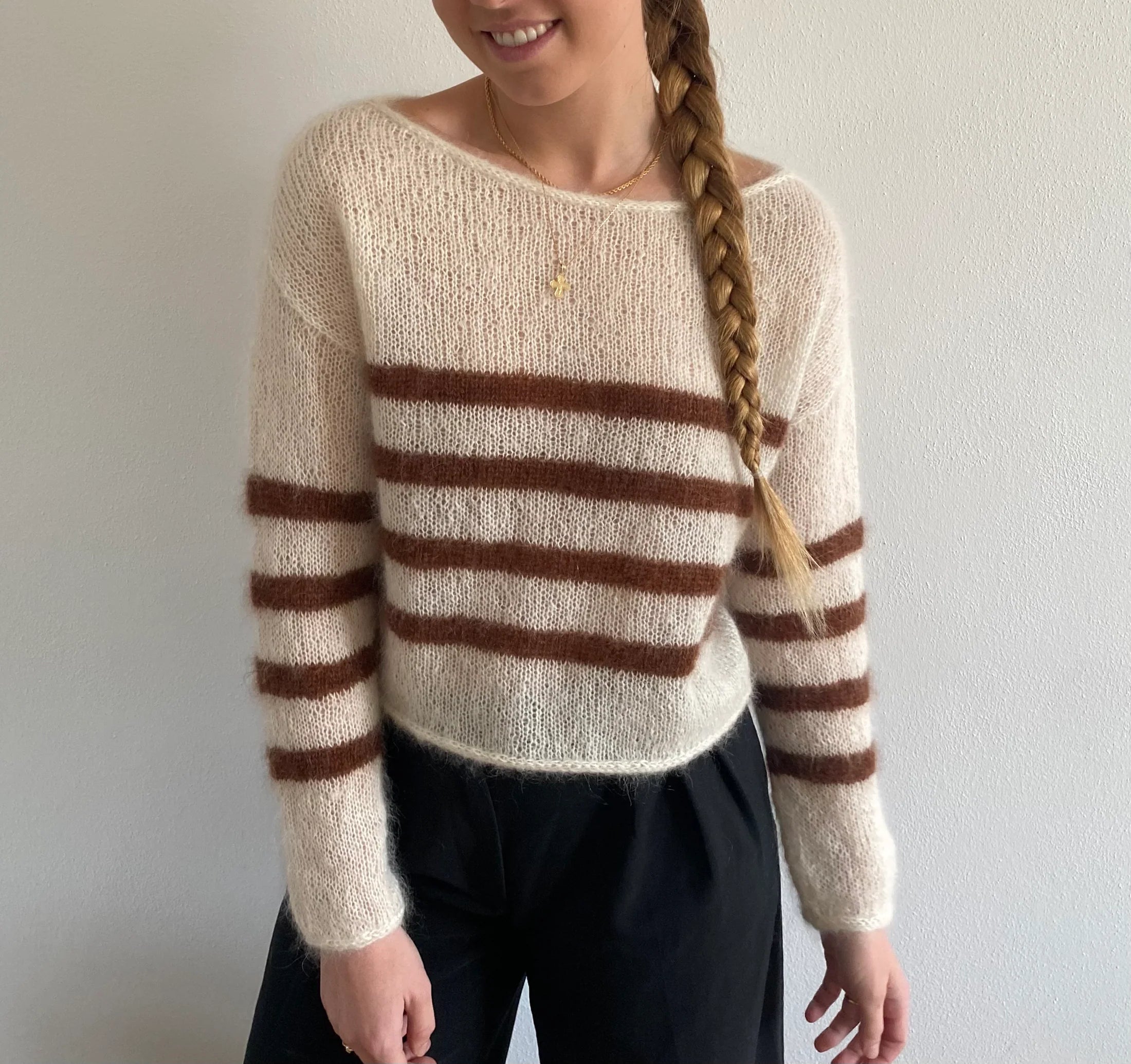 Boat blouse (stribet) Strikkekit - TwinKnits