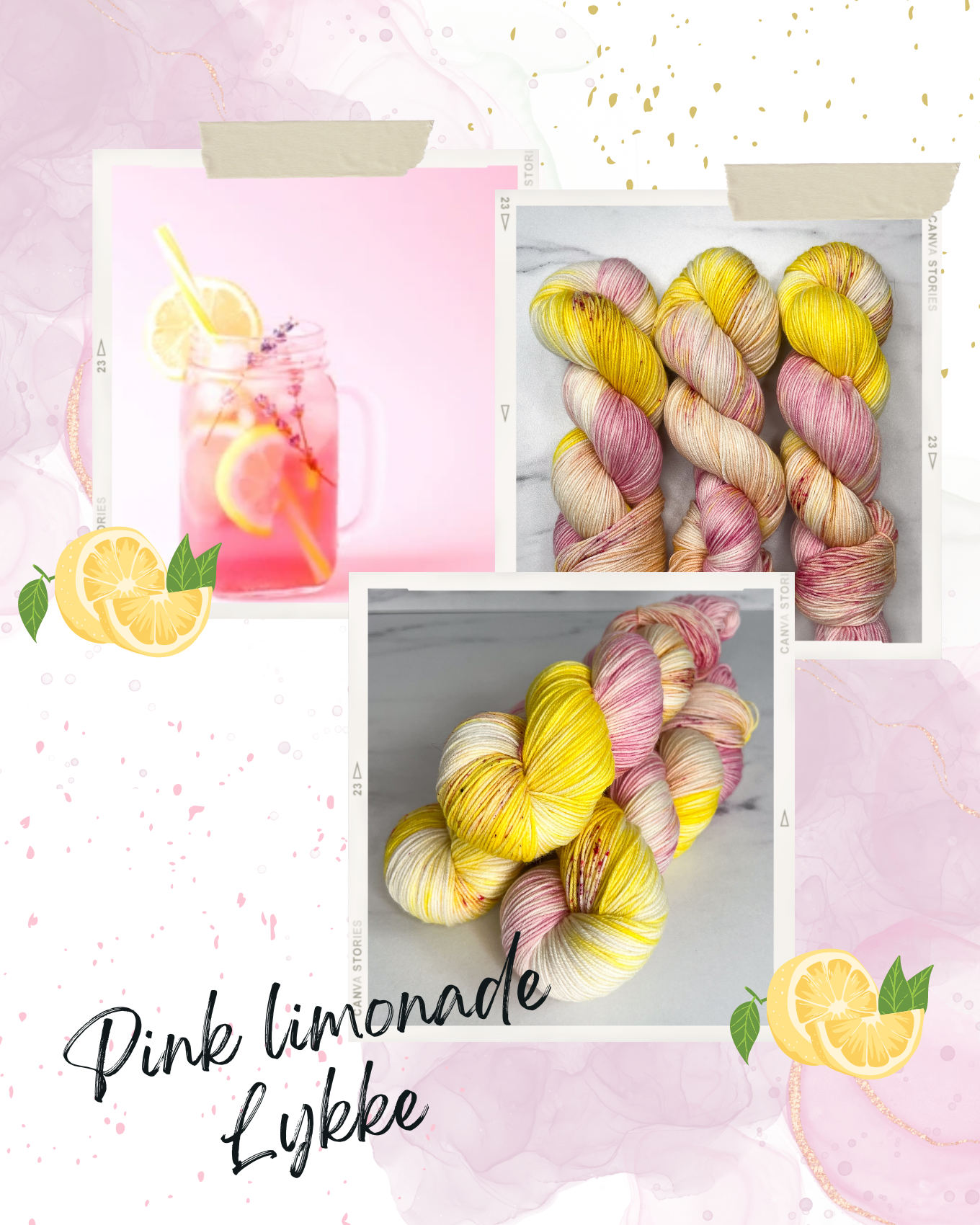 Håndfarvet ekstrafin merinould | Pink limonade Lykke ☀️