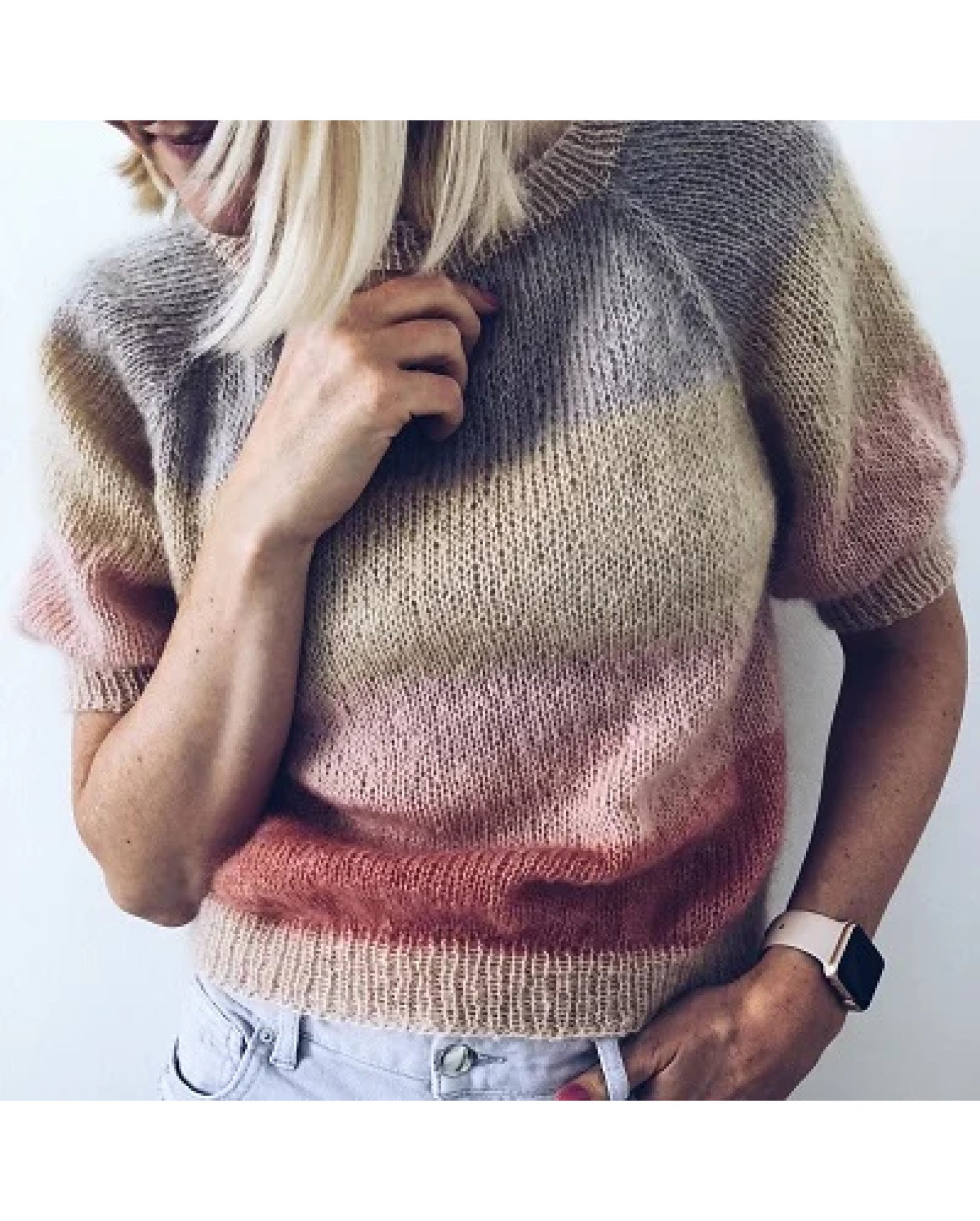 Sorbetbluse kort Strikkekit - Mille Fryd