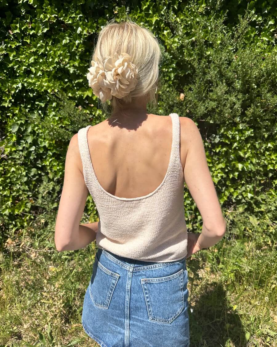 ensfarvet junetop petiteknit