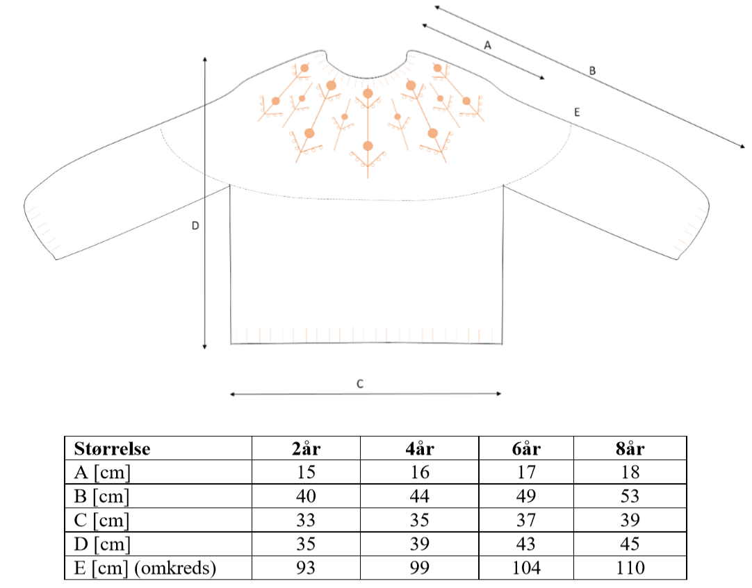 Blomsterkrans sweater barn strikkekit - Minister