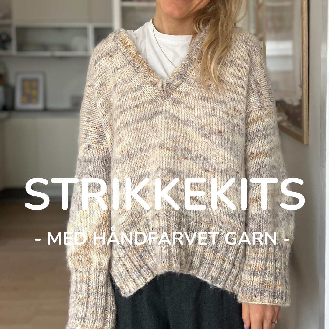 Strikkekits med håndfarvet garn