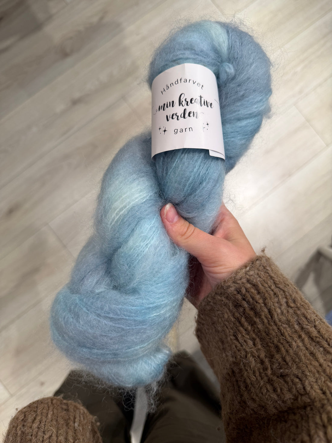 6 nøgler fat mohair - 3 hortensia + 3 blå