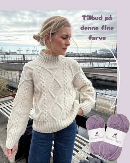 Saga sweater strikkekit (Lilla 💜)
