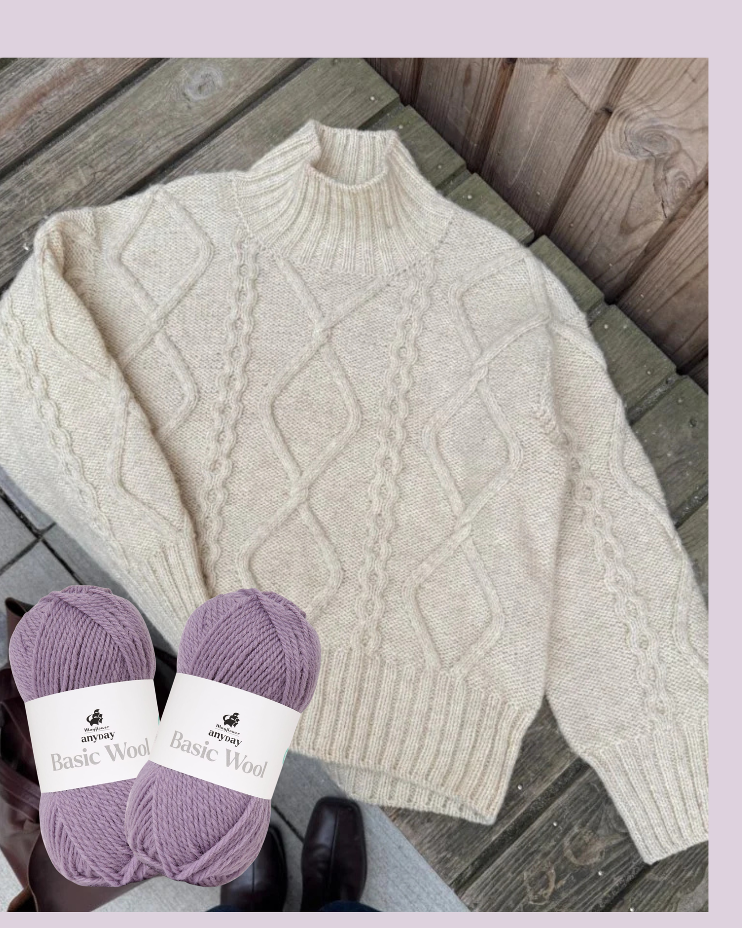 Saga sweater strikkekit (Lilla 💜)