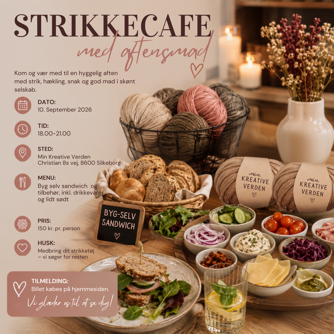 🧶 STRIKKECAFÉ MED AFTENSMAD 🥪✨