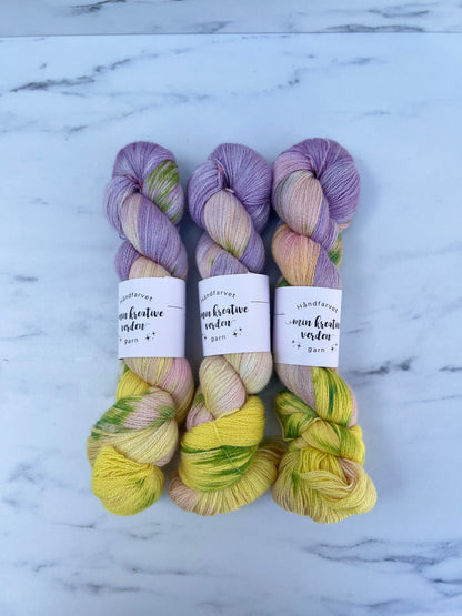 Håndfarvet Angel Lite Lace | Lilla/gul