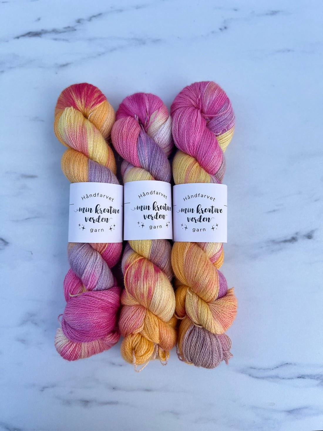 Håndfarvet Angel Lite Lace | Pink/Gul/Orange