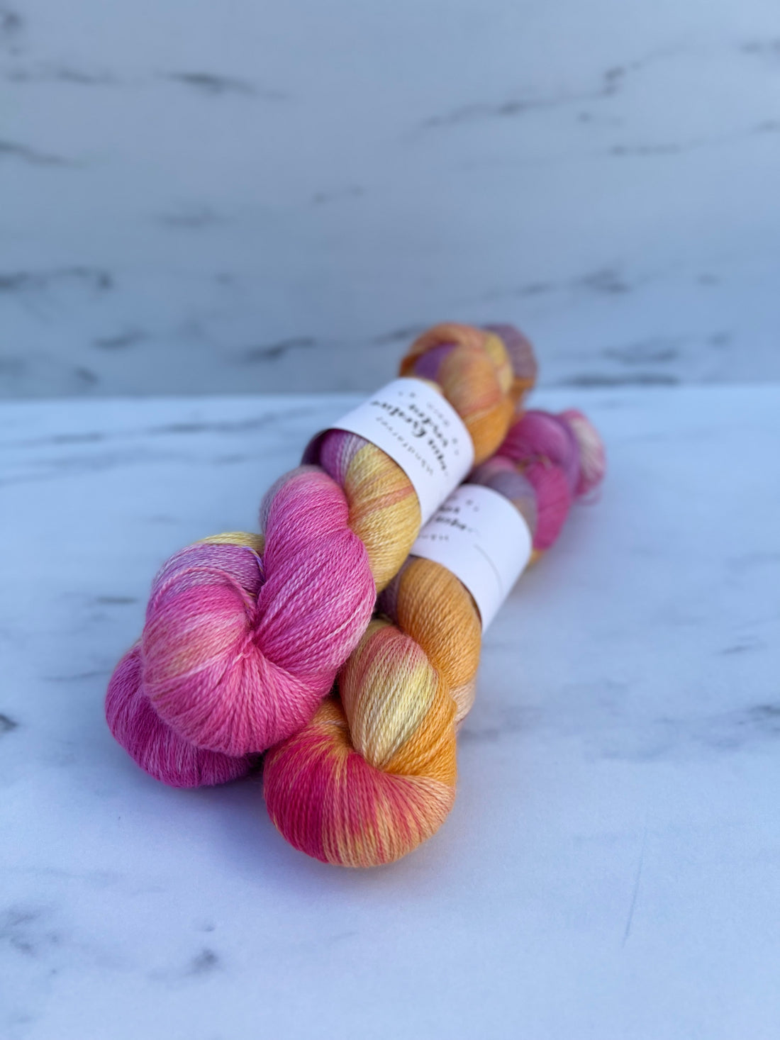 Håndfarvet Angel Lite Lace | Pink/Gul/Orange