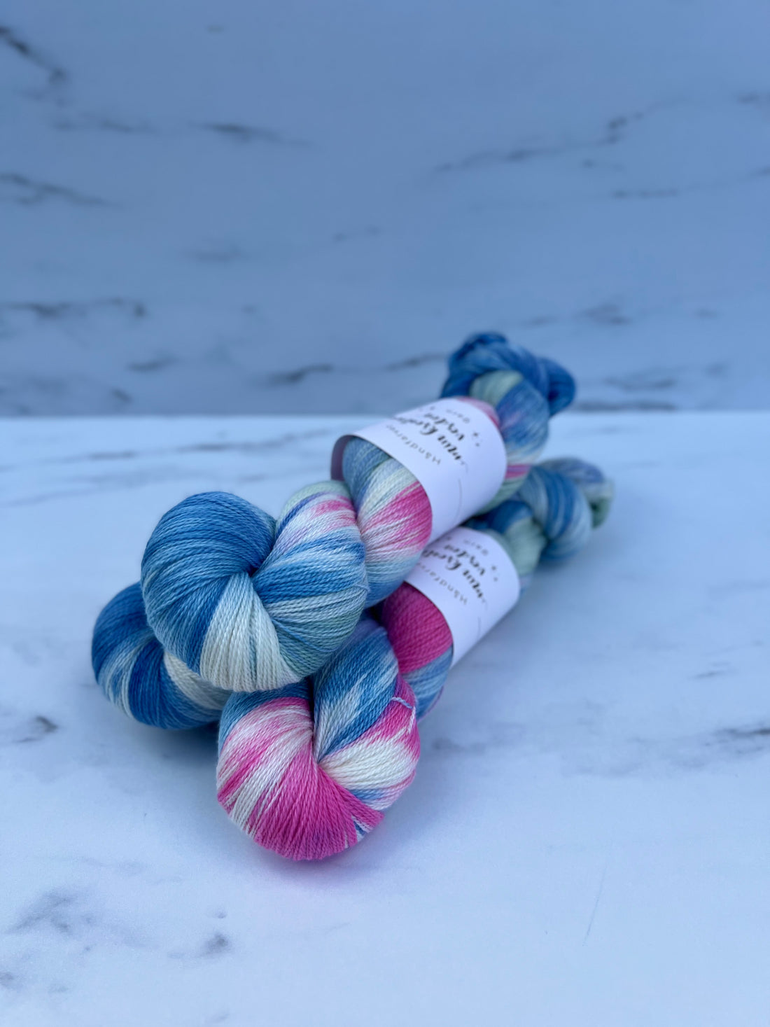 Håndfarvet Lush Lace | Blå/Pink