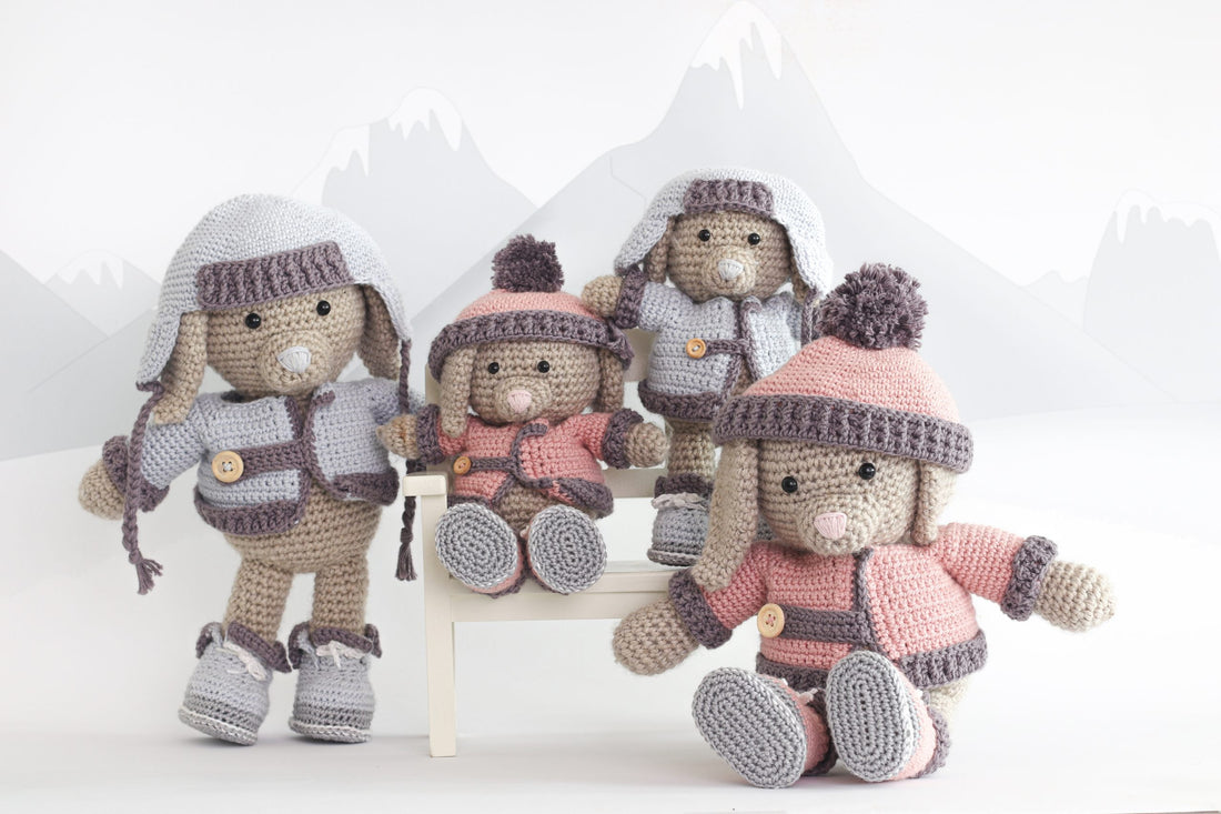 familien kanin på rejse - vintertøj